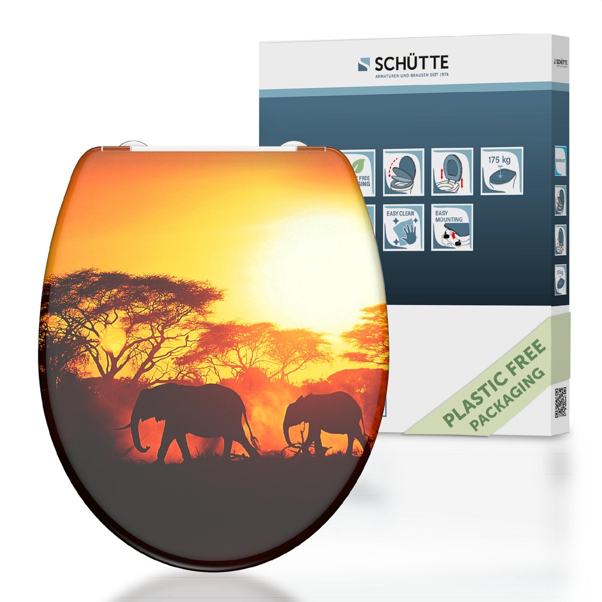 Siège de toilette Schütte avec une libération rapide en termes de fermeture en Afrique