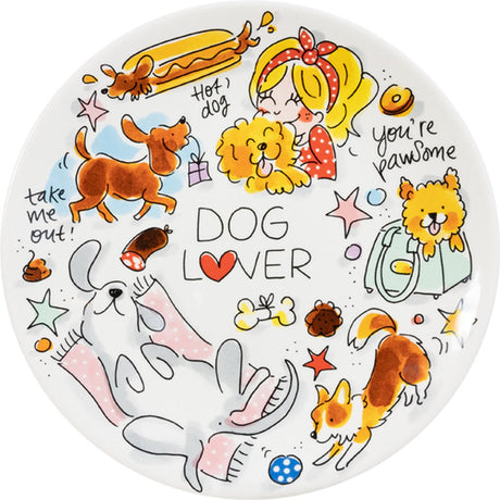 Assiette blonde Amsterdam amoureux des chiens 22 cm
