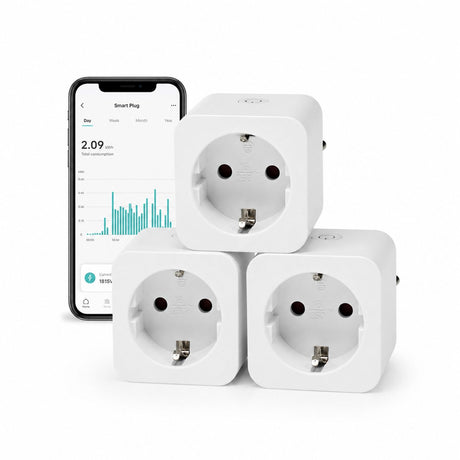 Prise intelligente Nedis smartlife - WiFi - 3680w - mise à la terre - 3 pièces - blanc