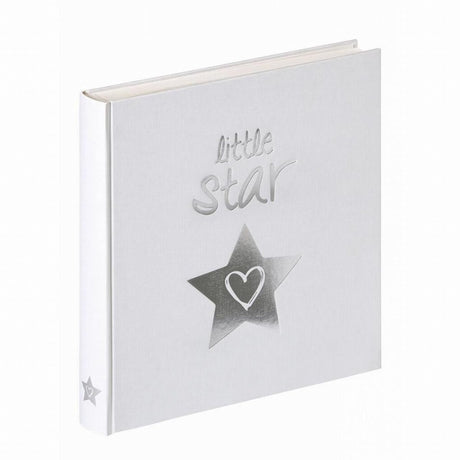 Walther uk-206 petite étoile - album bébé - taille 28x30,5 cm - blanc avec impression feuille d'argent