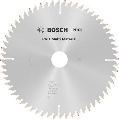 Bosch accessoires lame de scie circulaire multi-matériaux 216 x 30 x 2,5 mm, 60 1 pc - 2608640446