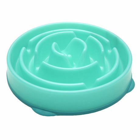 Outward hound fun feeder - bol de nourriture pour chien anti-gobble - 6 couleurs et 3 tailles - bol lent recommandé par le vétérinaire - moyen mini - bleu