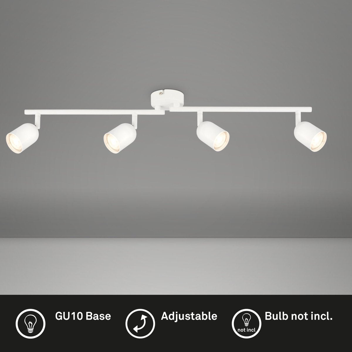 Briloner - plafonnier - 2145046 - orientable - culot gu10 - ampoule non incluse - 70,5 x 8 x 11 cm - blanc