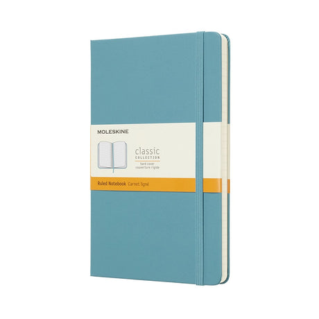 Carnet classique Moleskine - grand - couverture rigide - ligné - bleu récif