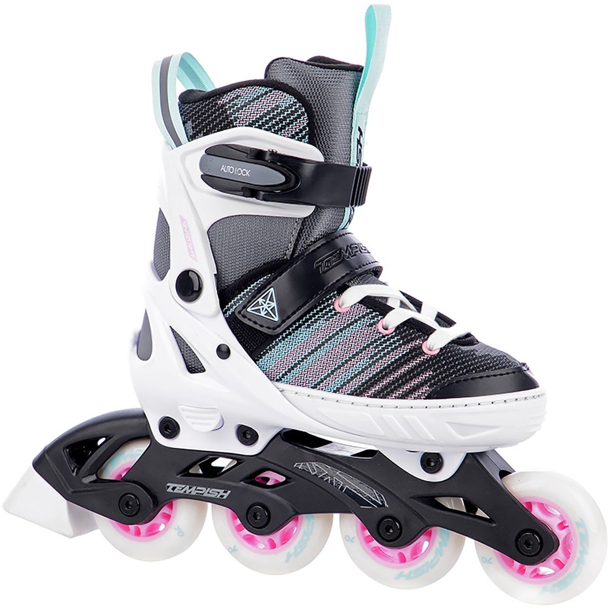 Patins à roues alignées Tempish System - patins à roues alignées - réglables - enfants - blanc noir rose - taille 29-32