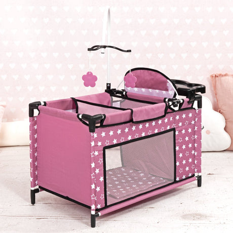 Lit multiple design Bayer pour poupées jusqu'à 46 cm rose foncé