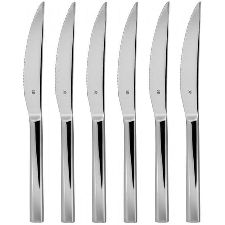 Couteaux à steak WMF nuova - 6 pièces - acier inoxydable - ergonomiques - pour une coupe parfaite