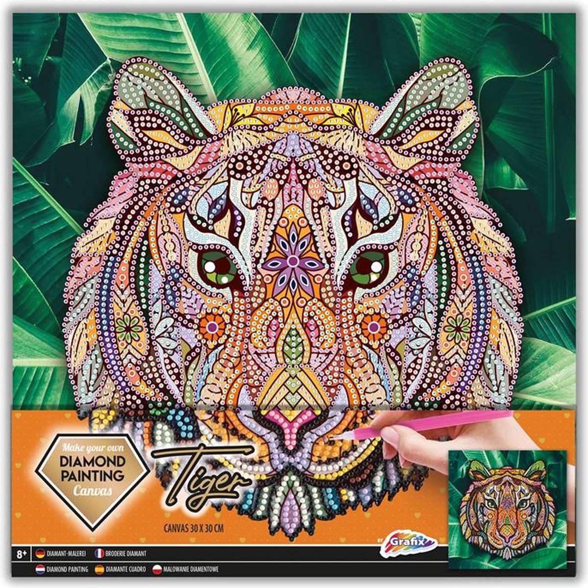 Grafix toile diamant peinture tigre, 30x30cm
