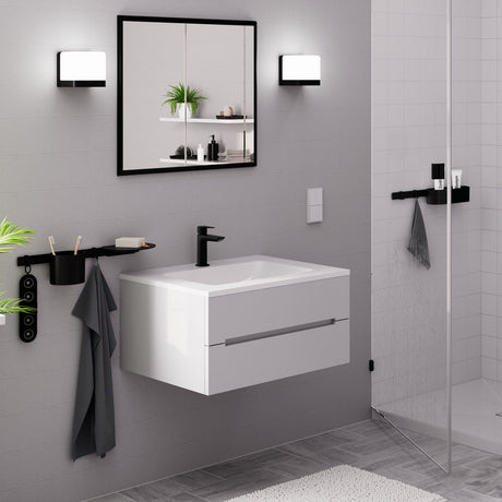 Hansgrohe logis fine - mitigeur de lavabo - commande monocommande - démarrage à froid à économie d'énergie - sans vidage - 110 mm - noir mat
