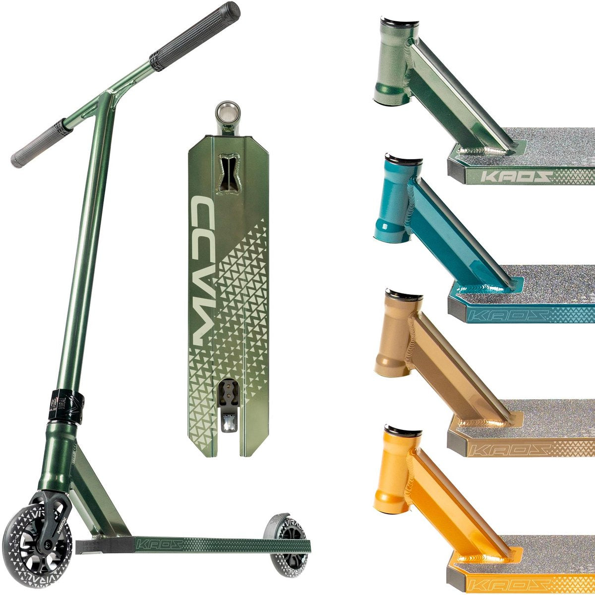 Trottinette freestyle Madd Gear - Viral Kaos Denim Teal - Hauteur guidon 86 cm - à partir de 10 ans - Roues 110 mm