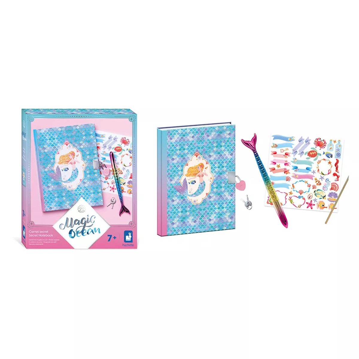 Janod - océan magique - carnet secret - 96 pages avec stylo encre violette