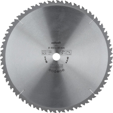 Wolfcraft - lame de scie circulaire pour table de scie 450x30mm - 40 dents - lame de scie pour scie à table - série marron - 6595000