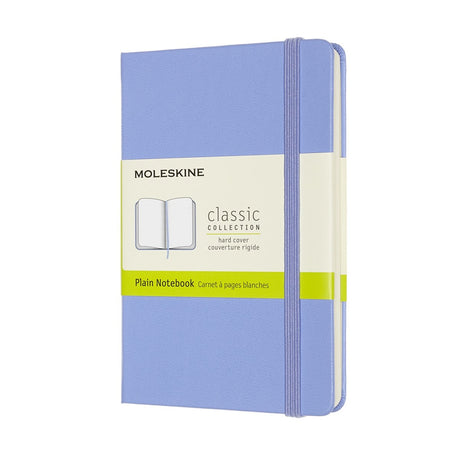 Carnet classique Moleskine - pochette - couverture rigide - vierge - bleu hortensia