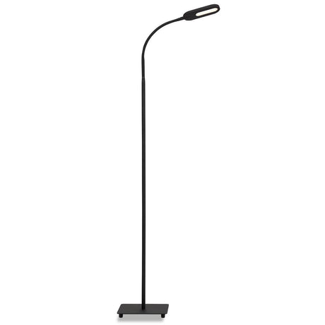 Marchepied de bureau Briloner - Lampadaire LED - Lampe sur pied noire - avec contrôle de la température de couleur CCT - dimmable - avec touche - inclinable - 128 cm