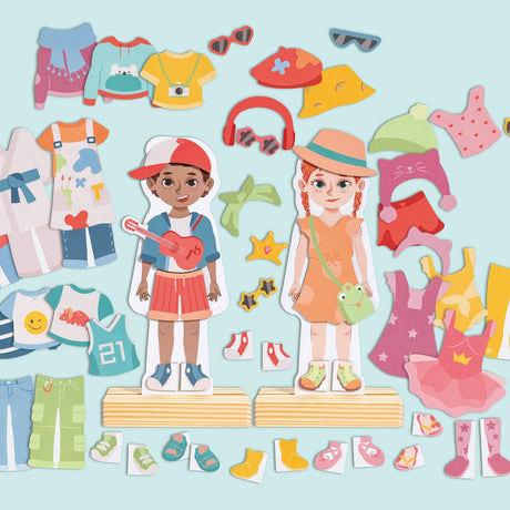 Hape puzzle d'habillage magnétique - jouets créatifs pour enfants de 3 à 6 ans, 66 pièces