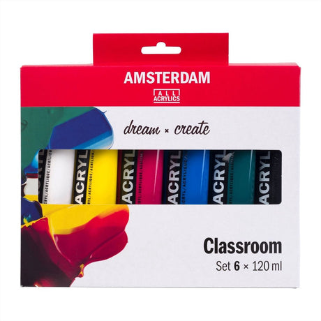 Bruynzeel Amsterdam série standard ensemble éducatif de peinture acrylique 120 ml, 6 pcs.