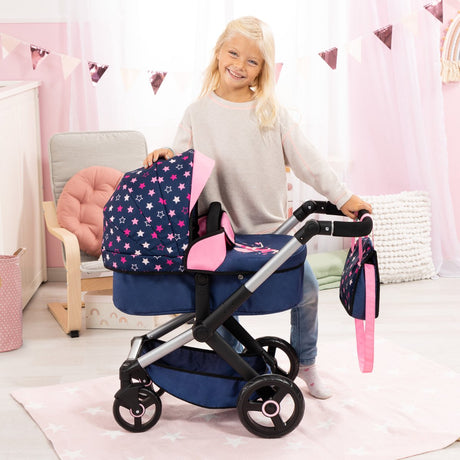 Bayer design - combinaison landau de poupée xeo, sac, bleu, rose, fée