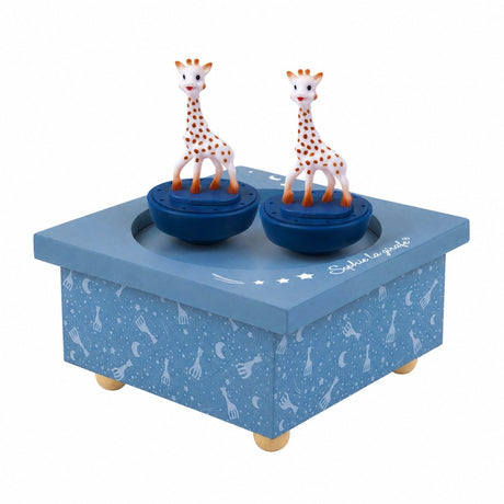Boîte à musique Sophie la girafe voie lactée - Sophie dansante - boîte à musique bébé - cadeau maternité - cadeau baby shower - à partir de 12 mois - 11,5x11,5x8,5 cm - bleu