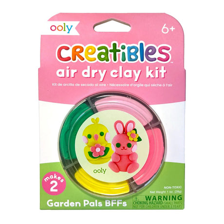 Ooly - creatibles - mini kit d'argile séchée à l'air - copains de jardin bff's - 4 couleurs d'argile