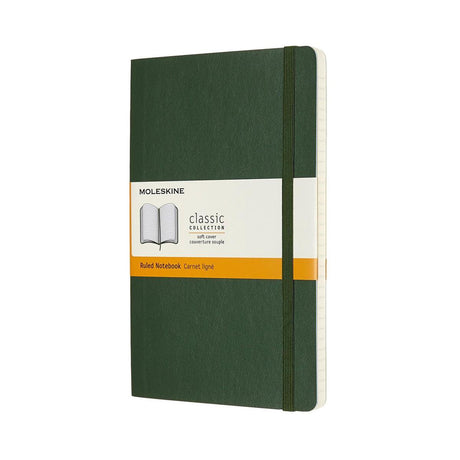 Carnet classique Moleskine - grand - couverture souple - ligné - vert myrte