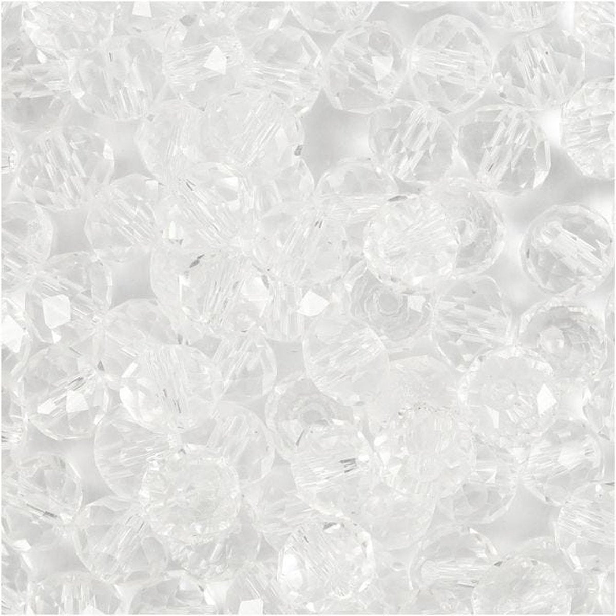 Creativ company perles à facettes en verre 5x6 mm cristal 100 pièces