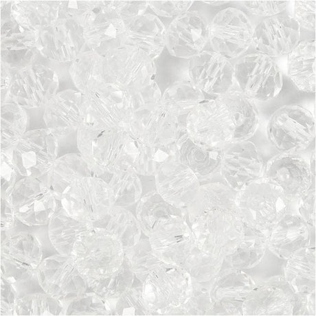 Creativ company perles à facettes en verre 5x6 mm cristal 100 pièces