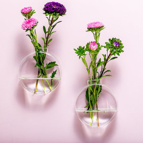 Vases muraux en verre Winkee (lot de 2) - ronds