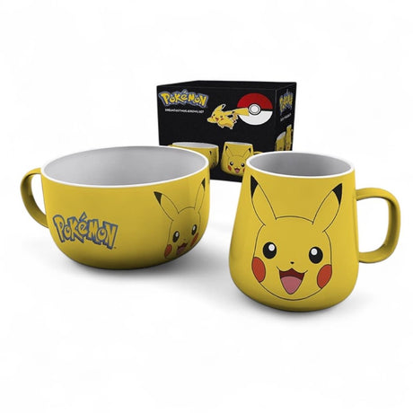 Set mug Pokémon pikachu céramique jaune -