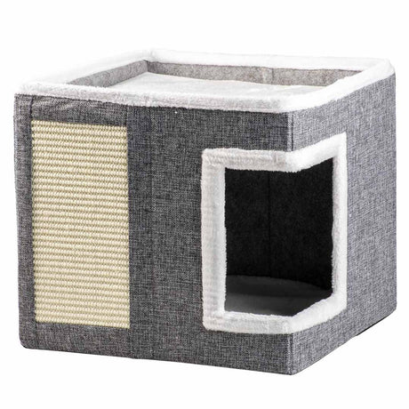 Duvo plus maison à gratter pour chat gaby 39x39x35cm gris