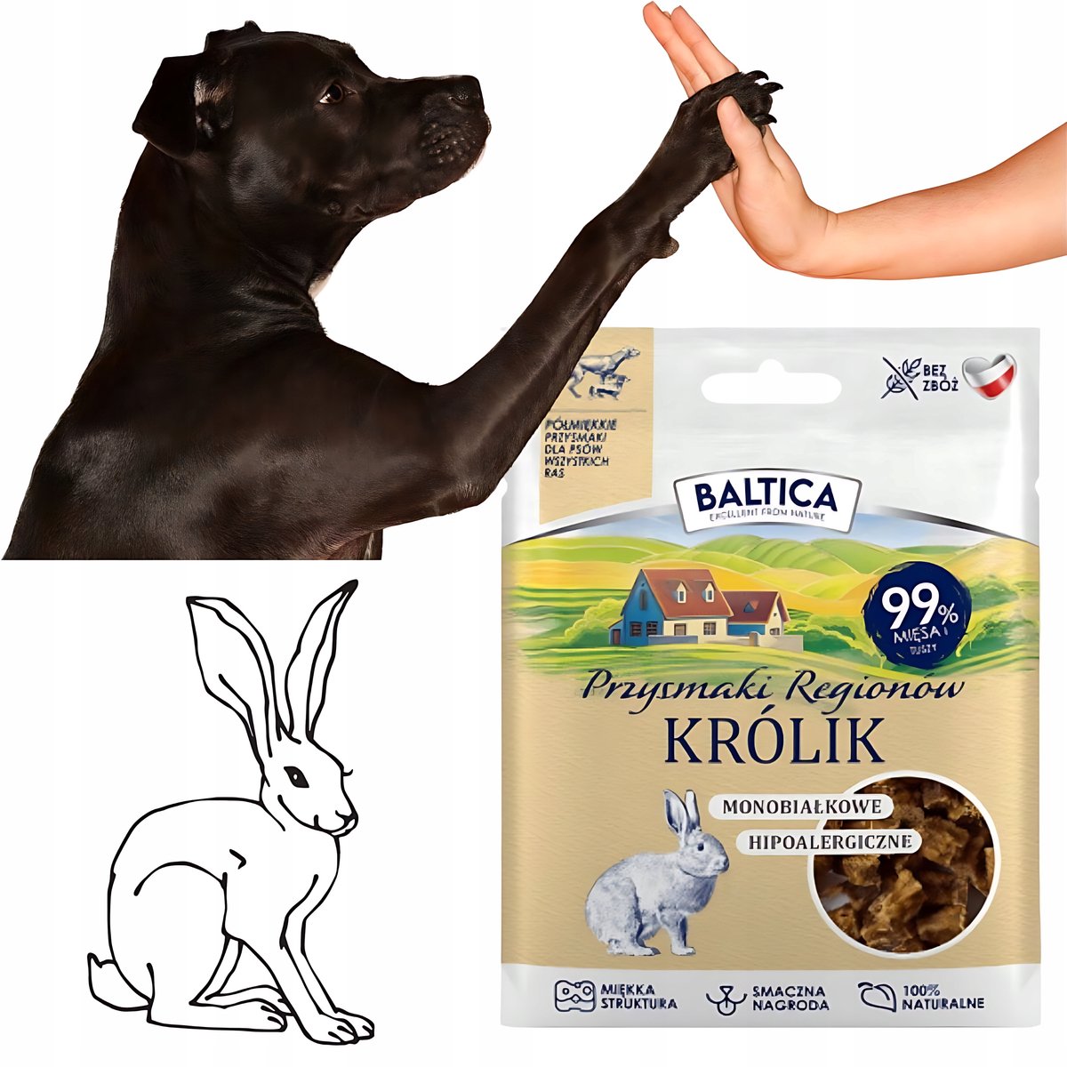 Baltica trening - snacks pour chiens - moyen - lapin - sans céréales