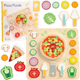 Puzzle en forme de jouet en bois du monde classique, pizza 22 pièces éducatives.