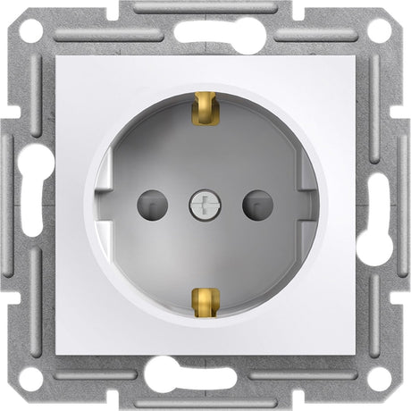 Prise asfora Schneider electric avec terre de sécurité intégrée - blanche