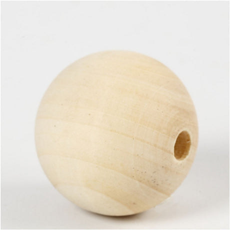 Perle en bois Creativ company, d 40 mm, diamètre du trou 7 mm, 6 pièces 1 boîte