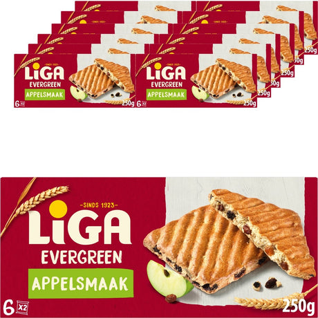 Liga biscuits à feuilles persistantes pomme 12 x 250g - biscuit - biscuits pour la route ou le travail et le bureau