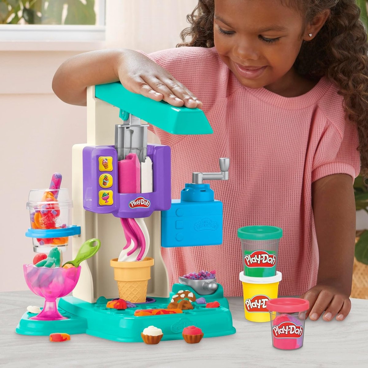 Play-doh ensemble de jeu de glace molle arc-en-ciel - 5 pots en argile