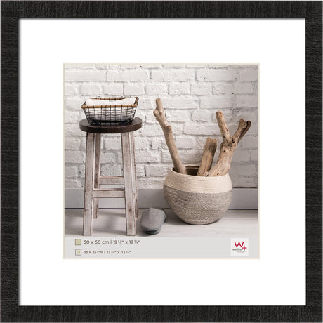 Walther home - cadre en bois - format photo 50x50 cm - noir