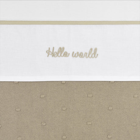 Drap de berceau Meyco baby hello world - sable - 100x150cm - 0,3 tog