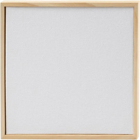 Panneau de toile Creativ company avec cadre, dim. 15,8x15,8 cm, 280 gr, blanc, 1 pièce