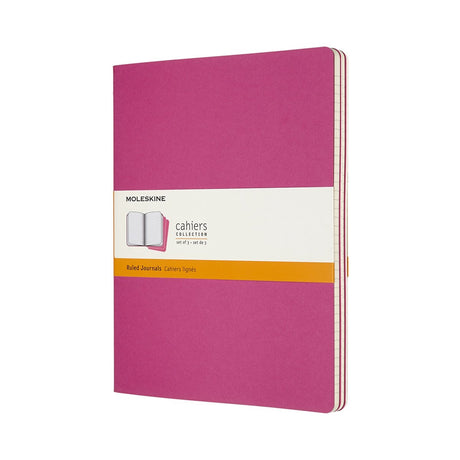 Carnets Moleskine - extra larges - lignés - rose - lot de 3
