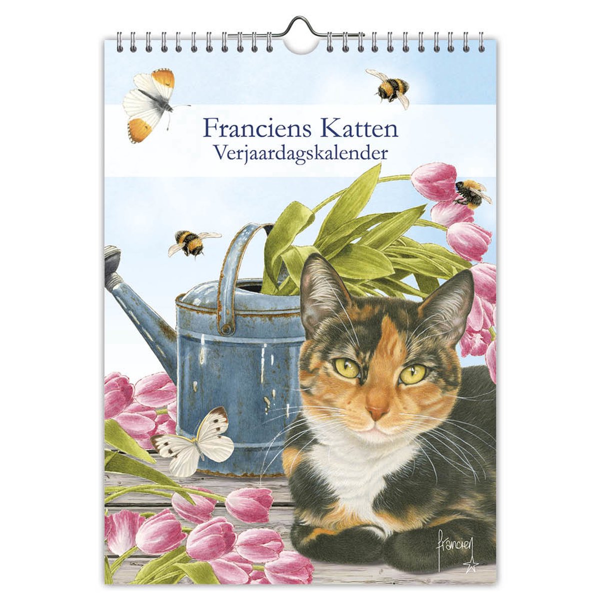 Calendrier anniversaire chat Franciens - chat calico - 18x25 cm