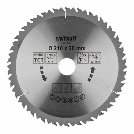 Wolfcraft - lame de scie circulaire 210x30mm - 30 dents - pour scie circulaire - hm, série marron - 6737000