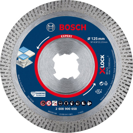 Disque à tronçonner diamanté Bosch Accessories Expert Hardceramic X-Lock 125 x 22,23 x 1,6 x 10 mm - 1 pièce(s) - 2608900658