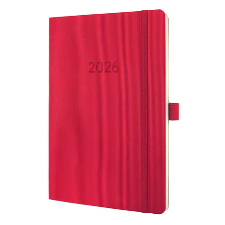 Agenda hebdomadaire Sigel 2026 conceptum - format A5 - rouge - couverture souple - si-c2634