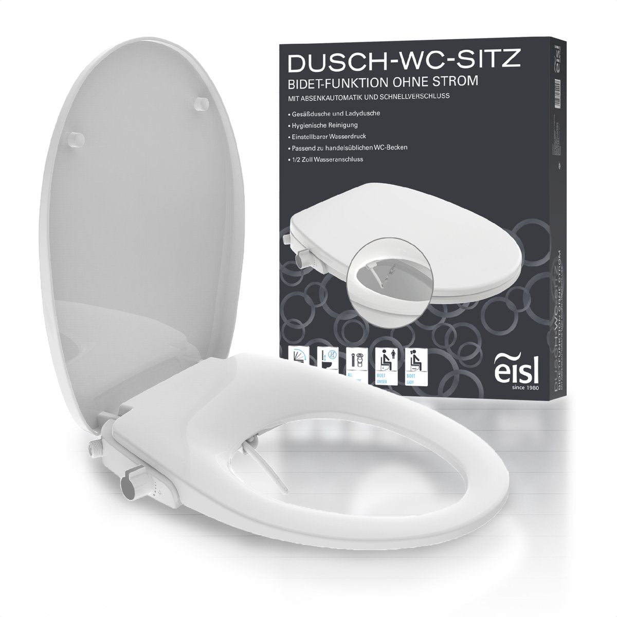 Abattant WC Eisl softclose avec fonction bidet blanc