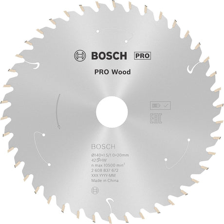 Lame de scie sans fil Bosch pro wood pour scies circulaires 140 x 1,5 x 20 mm - ...