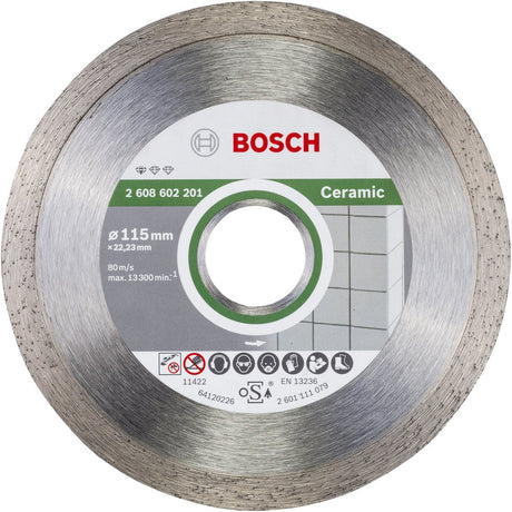 Bosch - disque à tronçonner diamanté standard pour céramique 115 x 22,23 x 1,6 x 7 mm