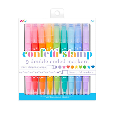 Ooly - tampon confettis - marqueurs double face
