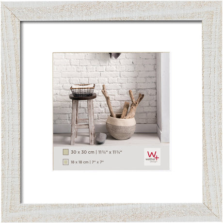 Walther home - cadre en bois - format photo 30x30 cm - blanc polaire