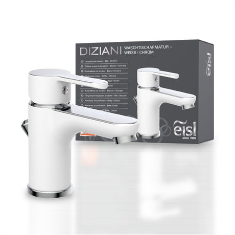 Eisl mitigeur de lavabo diziani blanc et chrome