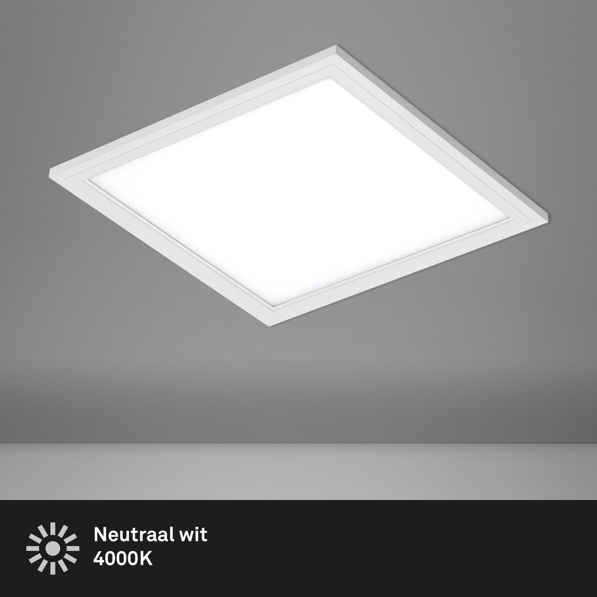 Briloner simple - plafonnier LED - panneau de plafonnier - lumière blanc neutre 4 000 k - 1 300 lm - 12w - 29,5 x 29,5 cm - blanc